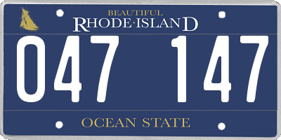 RI license plate 047147
