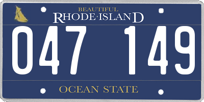 RI license plate 047149
