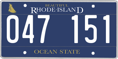 RI license plate 047151