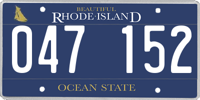 RI license plate 047152