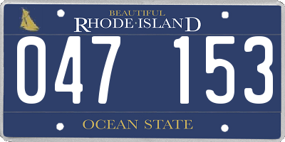 RI license plate 047153
