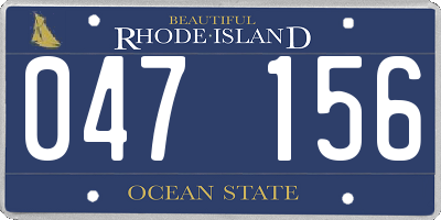 RI license plate 047156