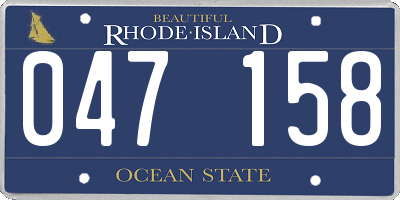 RI license plate 047158