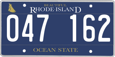 RI license plate 047162