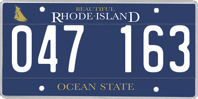 RI license plate 047163