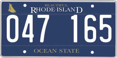 RI license plate 047165