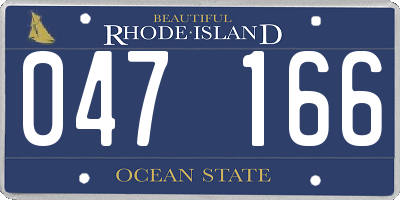 RI license plate 047166