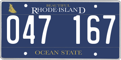 RI license plate 047167