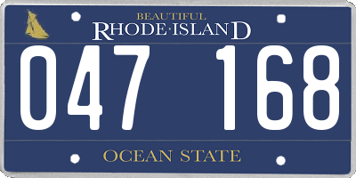 RI license plate 047168