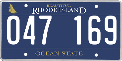 RI license plate 047169