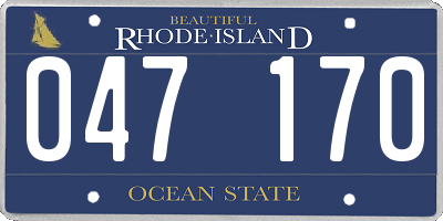 RI license plate 047170