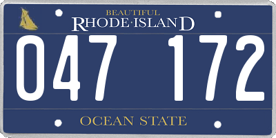 RI license plate 047172