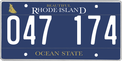 RI license plate 047174