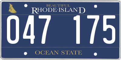 RI license plate 047175