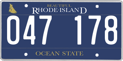 RI license plate 047178
