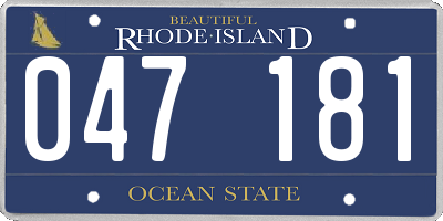 RI license plate 047181
