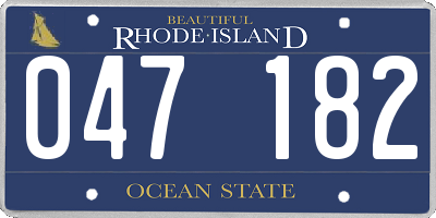 RI license plate 047182