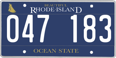 RI license plate 047183