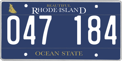 RI license plate 047184
