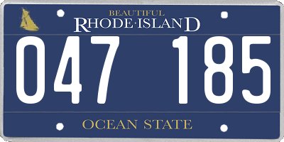 RI license plate 047185