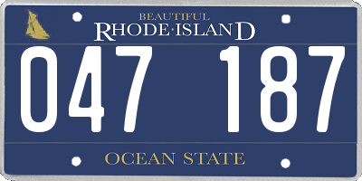 RI license plate 047187