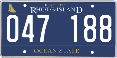 RI license plate 047188