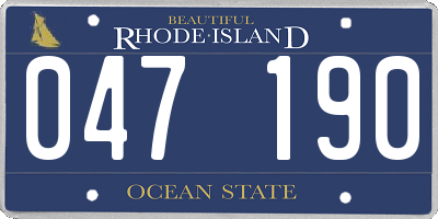 RI license plate 047190