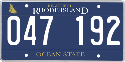 RI license plate 047192