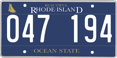 RI license plate 047194