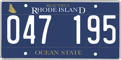 RI license plate 047195
