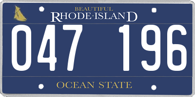 RI license plate 047196