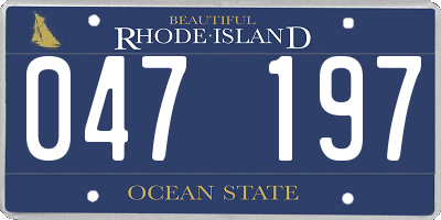 RI license plate 047197