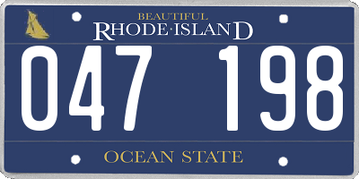 RI license plate 047198