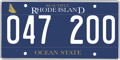 RI license plate 047200