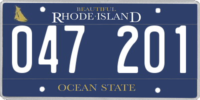 RI license plate 047201