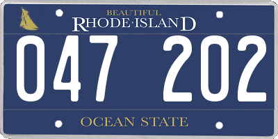 RI license plate 047202