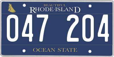 RI license plate 047204