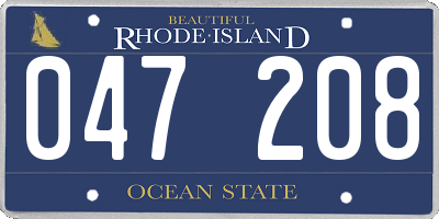 RI license plate 047208
