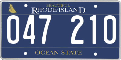 RI license plate 047210