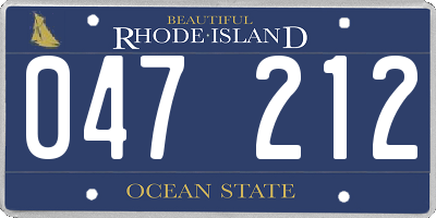 RI license plate 047212