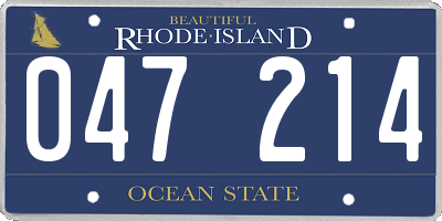 RI license plate 047214