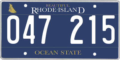 RI license plate 047215