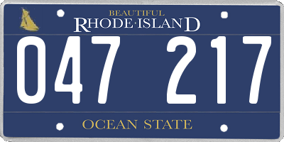 RI license plate 047217