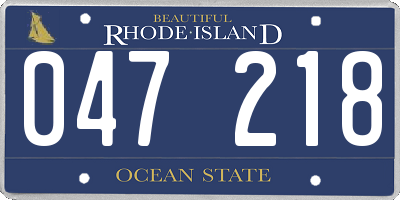 RI license plate 047218