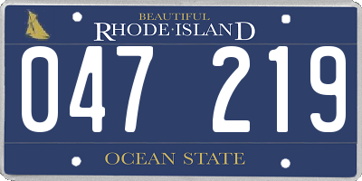 RI license plate 047219