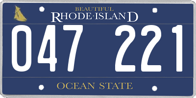 RI license plate 047221