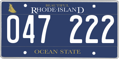 RI license plate 047222