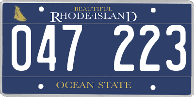 RI license plate 047223