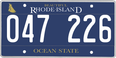RI license plate 047226