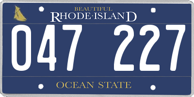 RI license plate 047227